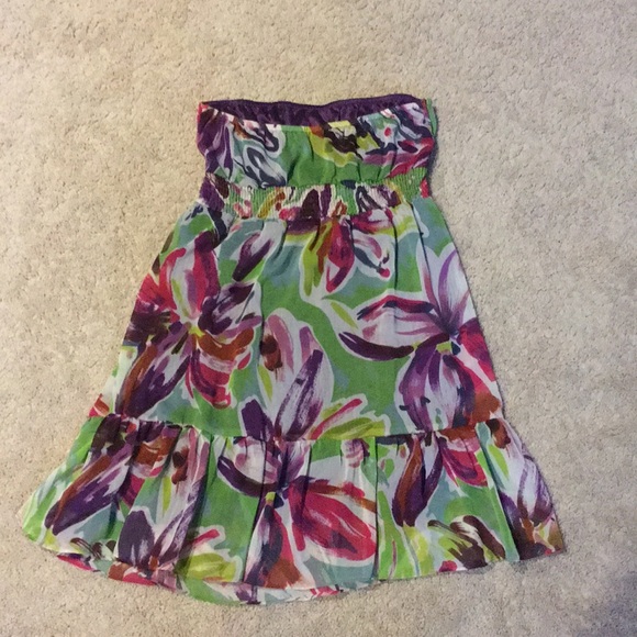 Floral Strapless Dress - Picture 3 of 7